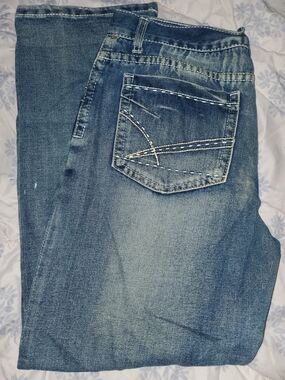Men's Straight-Leg Light Blue Washed Jeans Indigo People 36x30